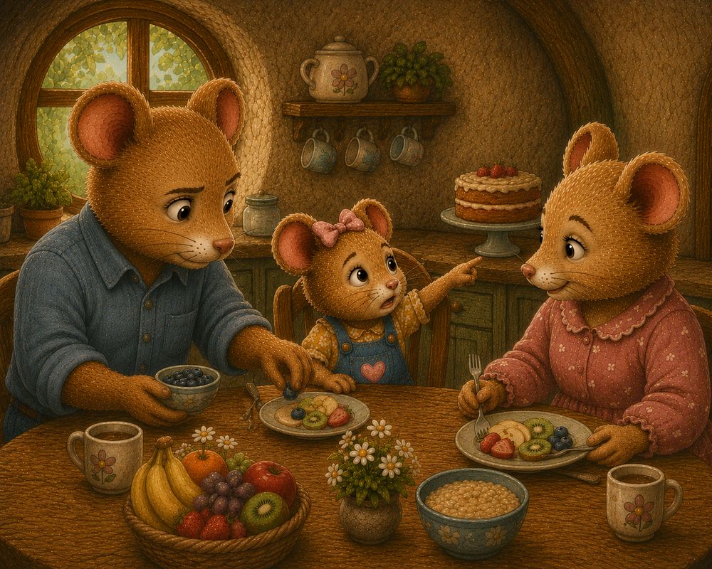 Millie’s family at the breakfast table