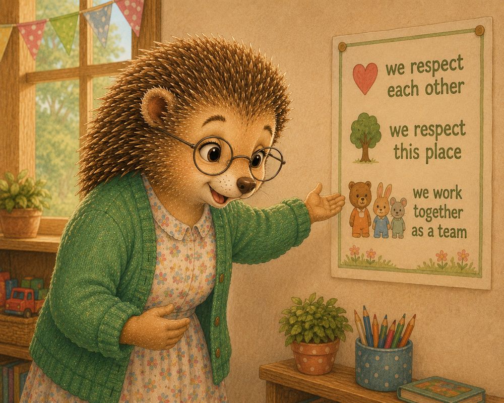 Miss Pickles asking the class to tidy up